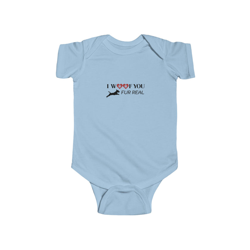 Woof You Fur Real Baby Onesie