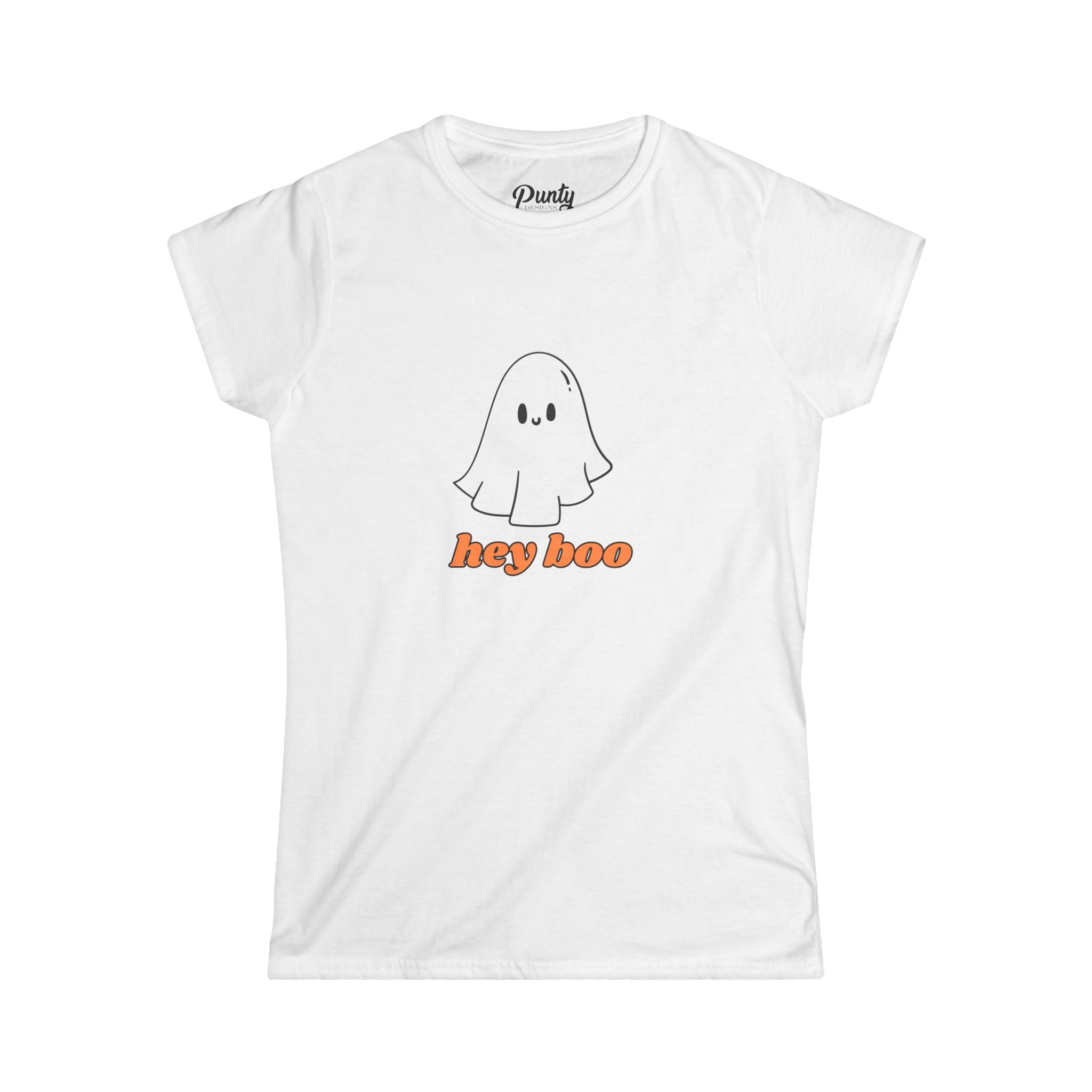 Hey Boo Fitted Softstyle Cotton Tee