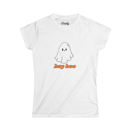 Hey Boo Fitted Softstyle Cotton Tee