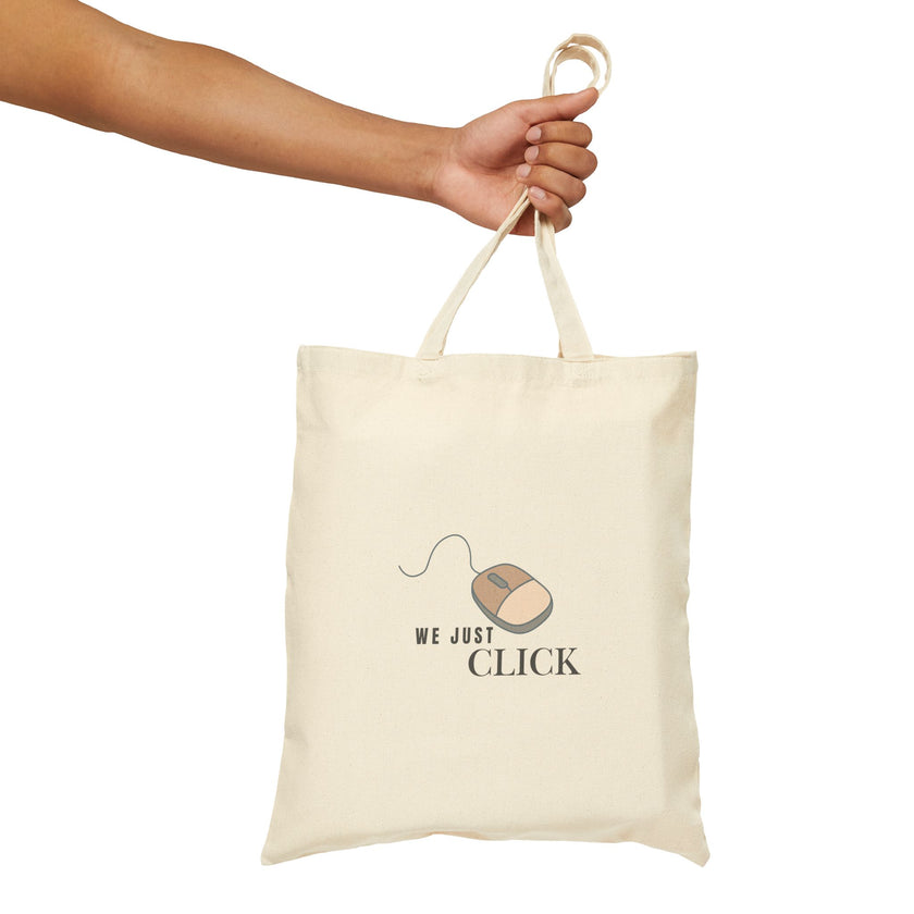 We Just Click Cotton Canvas Tote