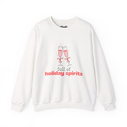 Full Of Holiday Spirits - Pink Crewneck Sweatshirt