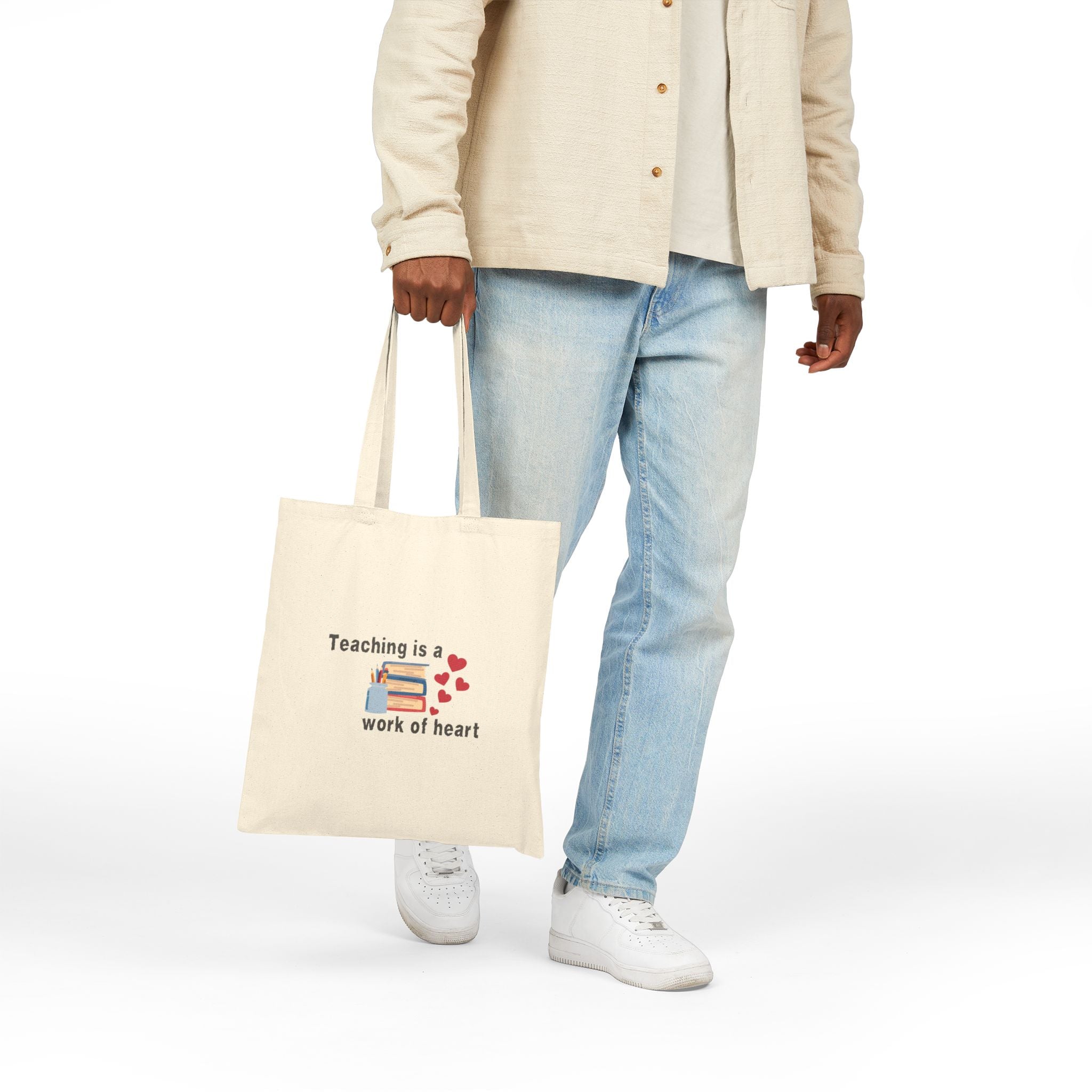 Teaching Is A Work Of Heart Cotton Canvas Tote Bag