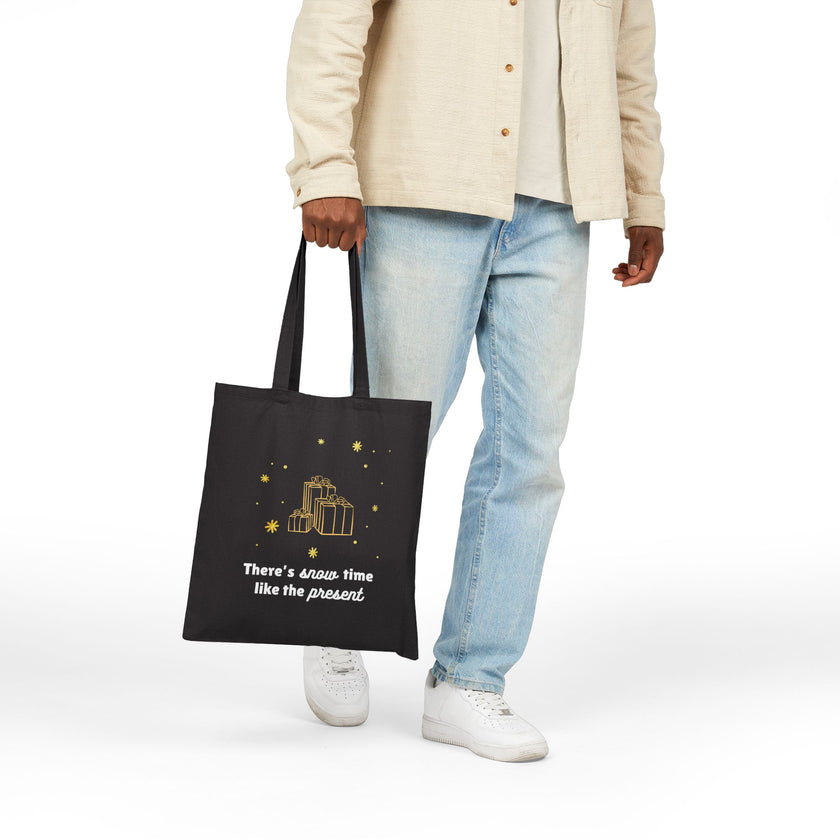 Snow Time Like The Present Cotton Canvas Tote Bag