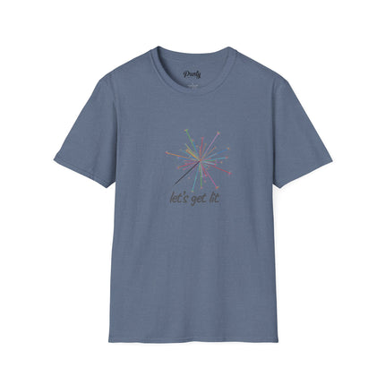 Let's Get Lit - Firework -  Softstyle Cotton Tee