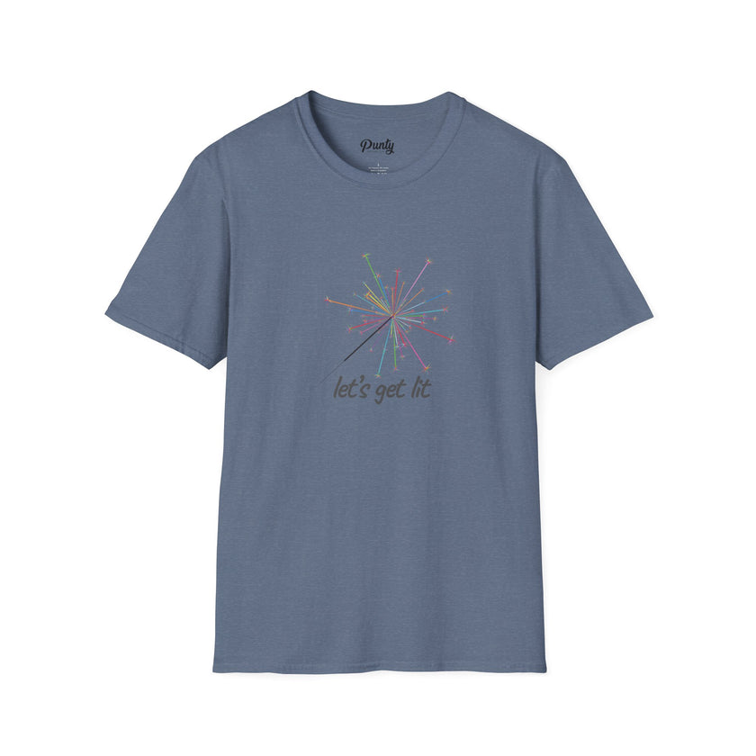 Let's Get Lit - Firework -  Softstyle Cotton Tee