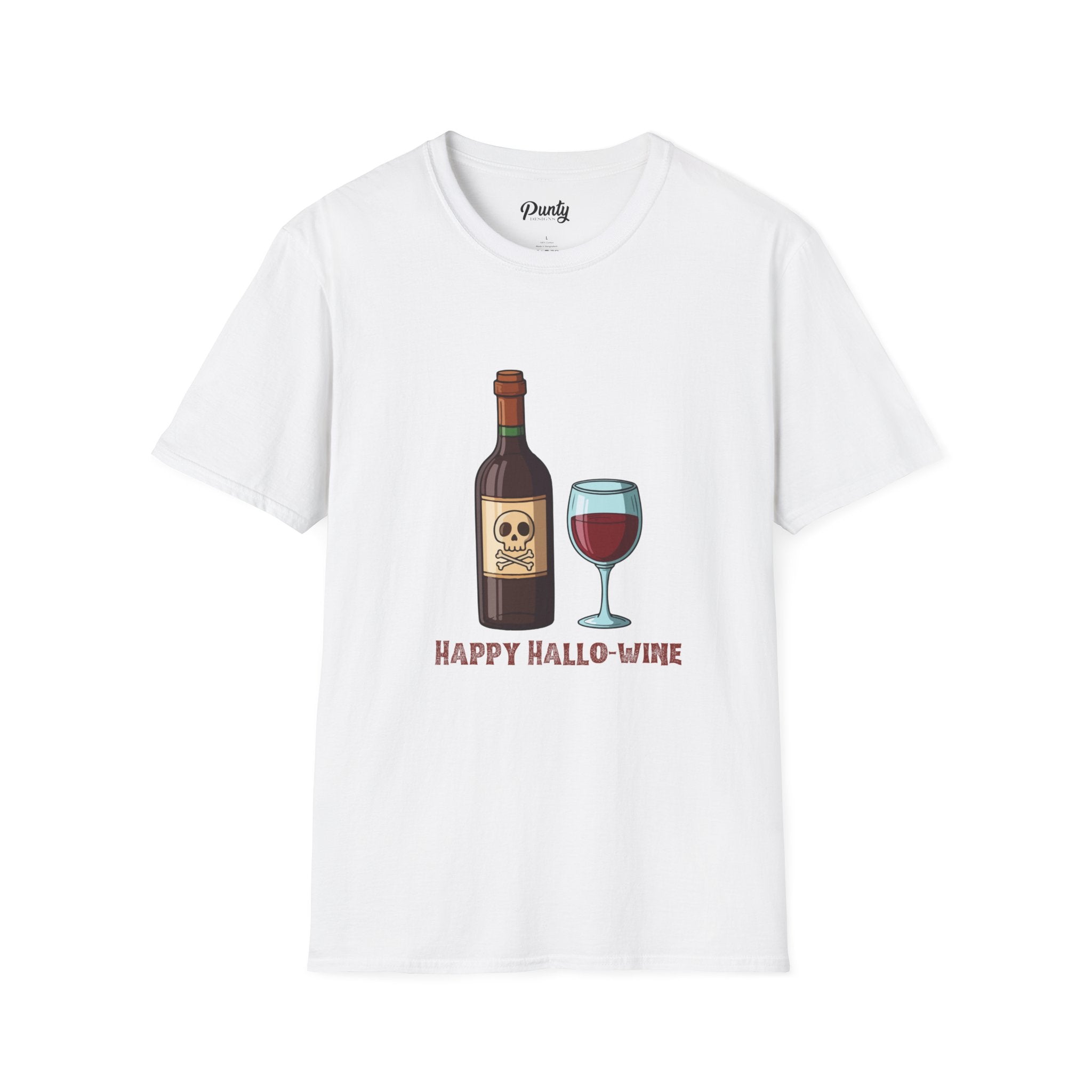 Happy Hallo-Wine Bottle Softstyle Cotton Tee