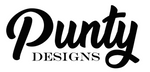 Black 'Punty Designs' text on a white background